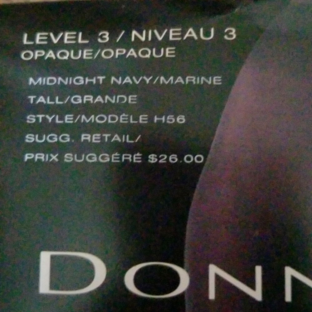 Donna Karan Evolution Tights, Size Tall, midnight Navy